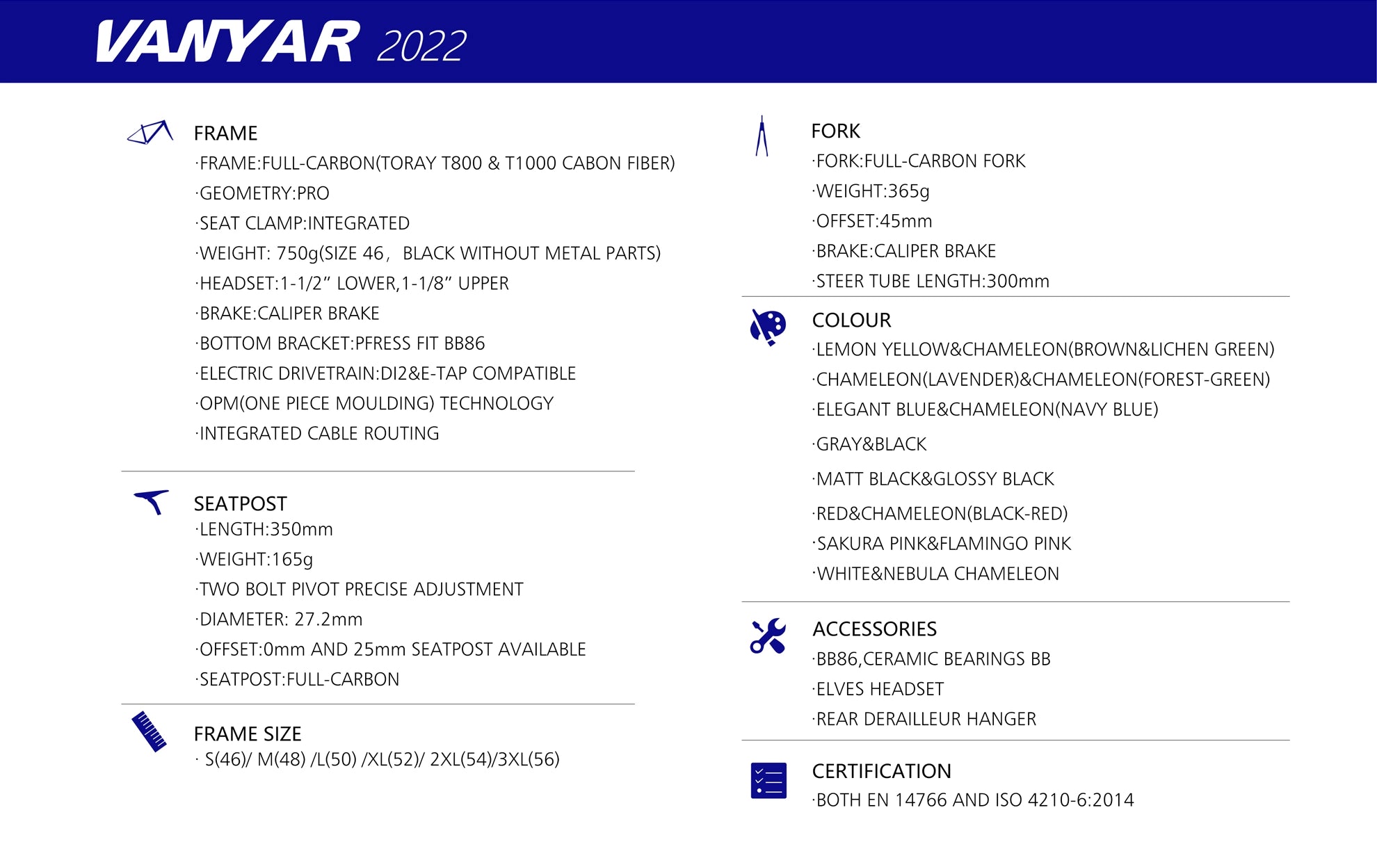 Elves Vanyar UCI Road Frame 2021