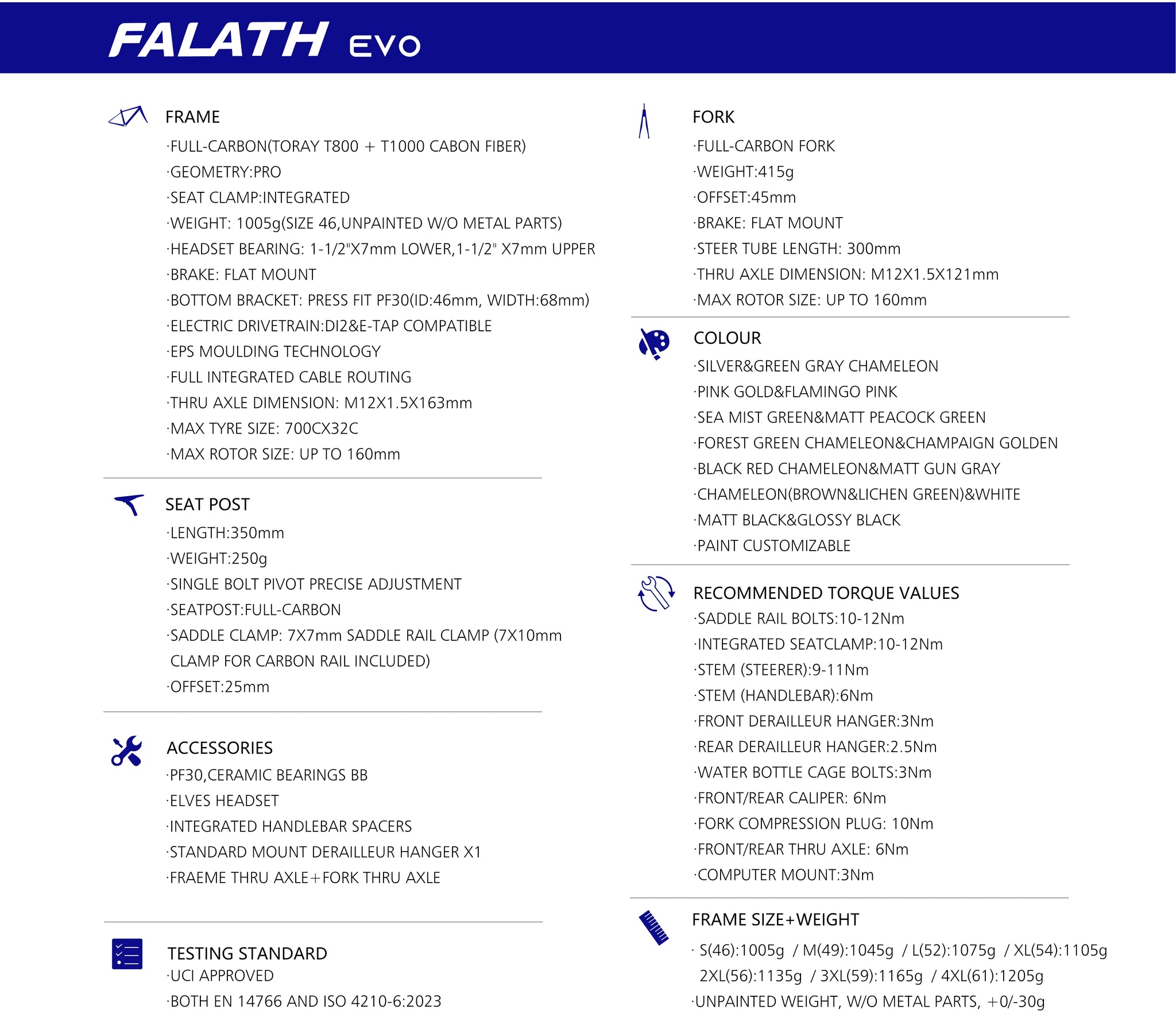 Elves Falath EVO UCI Road Disc Frame 2024